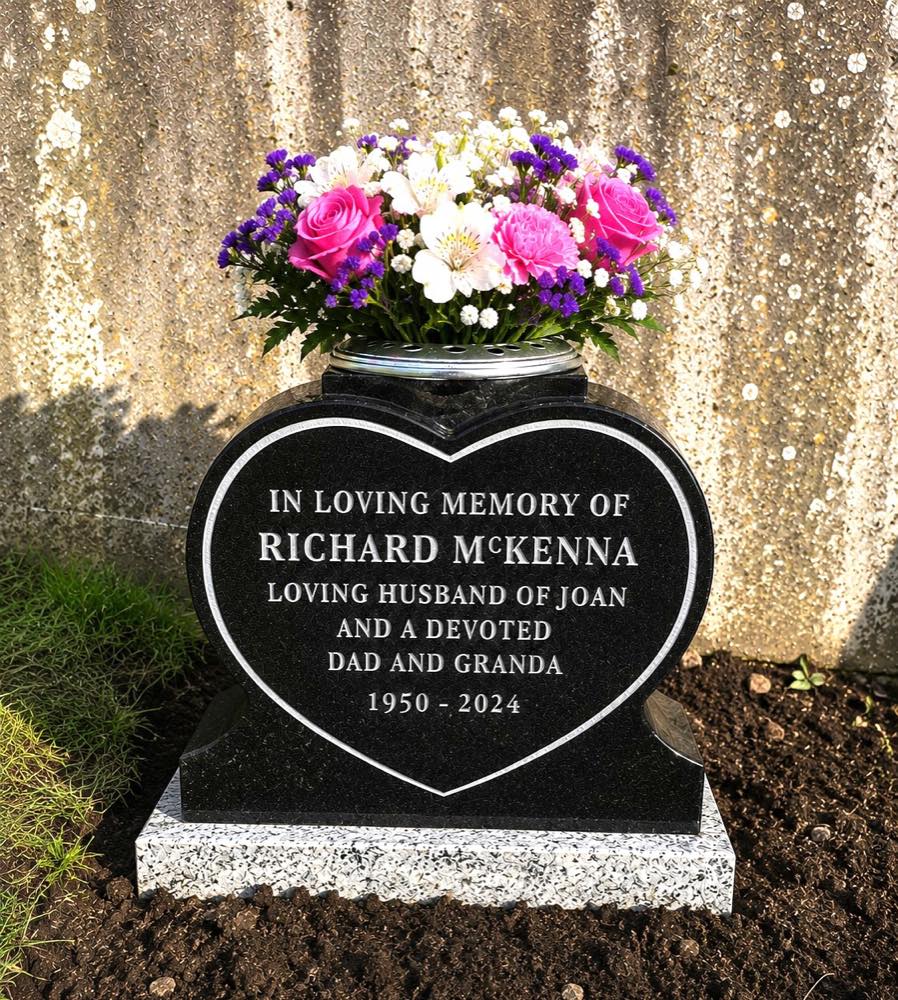 Memorial vase, wedge or tablet by Eden Memorials — example 2