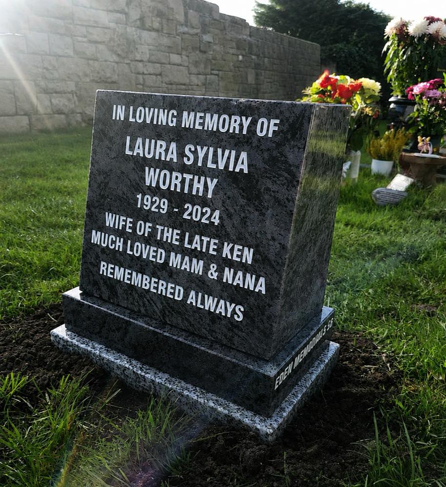 Memorial vase, wedge or tablet by Eden Memorials — example 6