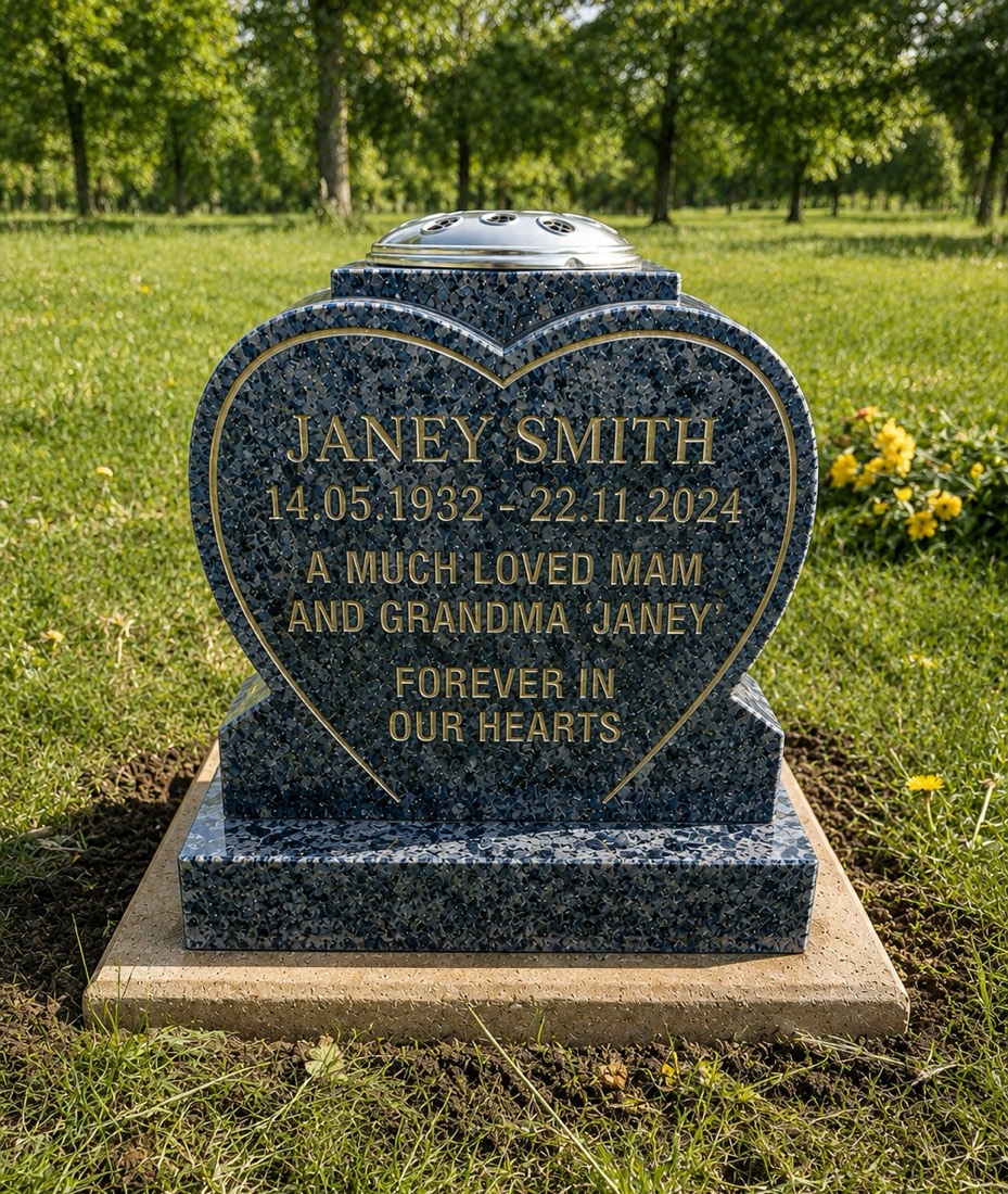 Memorial vase, wedge or tablet by Eden Memorials — example 7